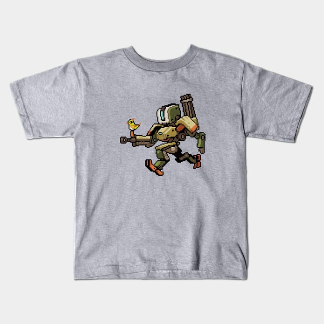 Overwatch - 16Bit Bastion Kids T-Shirt by wyckedguitarist